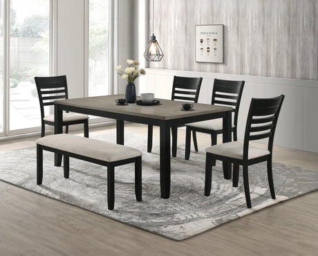 Folio Gray Black Rectangular Dining Room Set