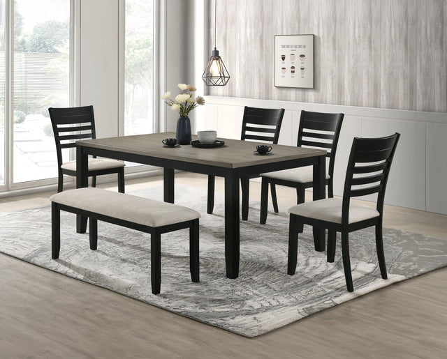 Folio Gray Black Rectangular Dining Room Set