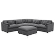 Hobson 6-Piece Upholstered Modular Sectional Sofa Charcoal