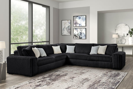 Marshmallow Black Oversize Corduroy Fabric Sectional