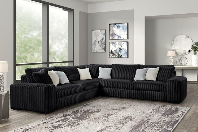 Marshmallow Black Oversize Corduroy Fabric Sectional