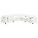 Raleigh 5-Piece Boucle Upholstered Modular Sectional Ivory