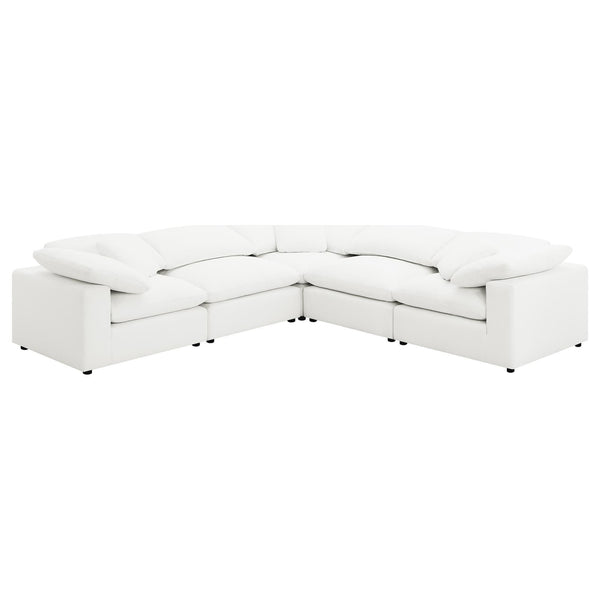 Raleigh 5-Piece Boucle Upholstered Modular Sectional Ivory