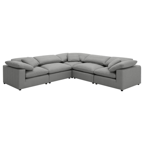 Raleigh 5-Piece Boucle Upholstered Modular Sectional Grey