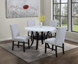Isla Light Gray White Round Dining Room Set