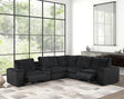 Amelia Black Power Reclining Sectional w Bluetooth Speakers