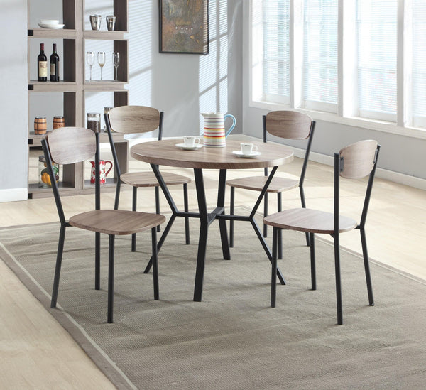 Black Graywash Round Dining Room Set