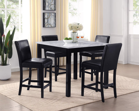 Lennon Black White PU Counter Height Set