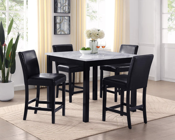 Lennon Black White PU Counter Height Set