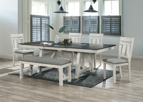 Maribelle Chalk Gray Extendable Dining Room Set