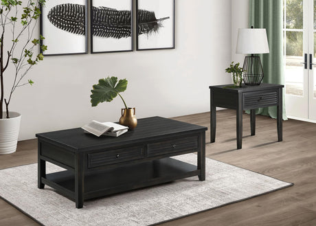 Concord 1-drawer Square End Table Distressed Java