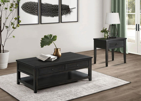 Concord 1-drawer Square End Table Distressed Java
