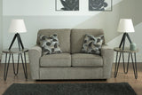 Cascilla Pewter Chenille Loveseat - Ella Furniture