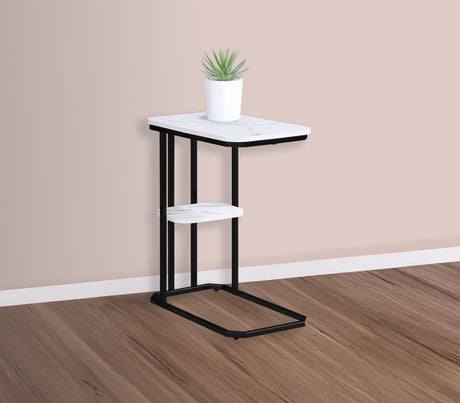 Ida Black White Faux Marble Side Table