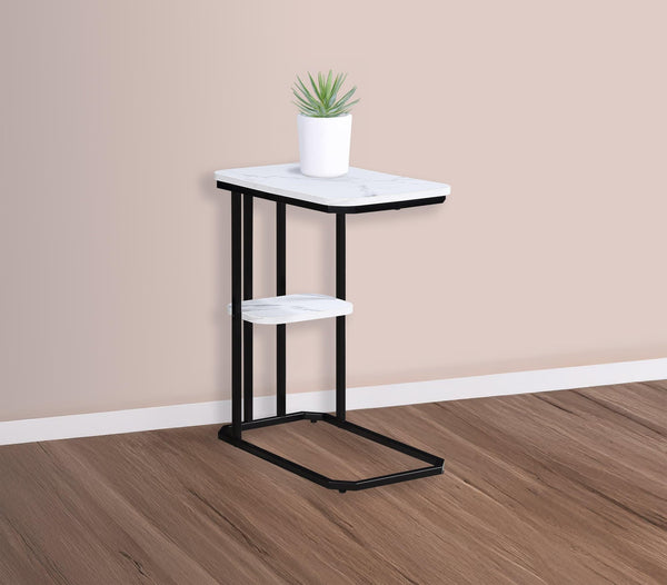 Ida Black White Faux Marble Side Table