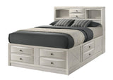 Emily White Storage Platform King Bed