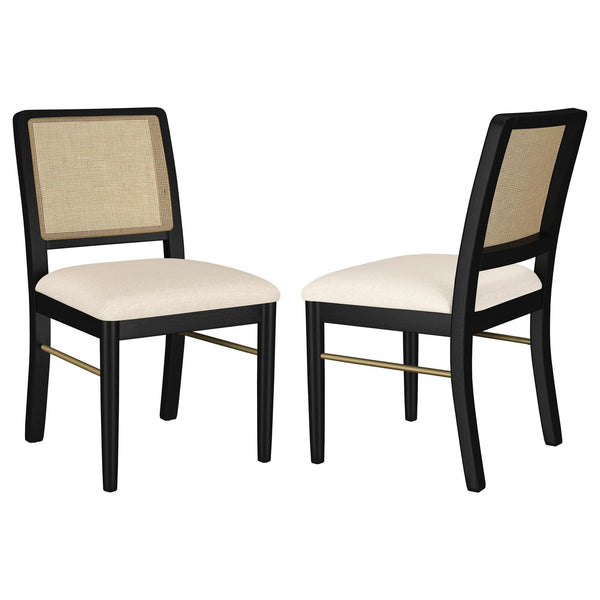 Arini Rattan Cane Dining Side Chair Black (Set of 2)