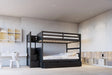 Babylon Black Full/Full Bunk Bed w Twin Trundle + Staircase Storage