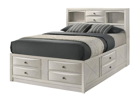 Emily White Storage Platform Queen Bed