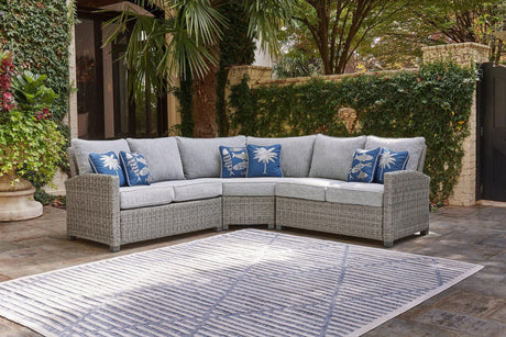 Naples Beach Light Gray 3-Piece Outdoor Sectional - Ella Furniture