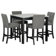 Dior Gray Pub Table + 4 Chair Set
