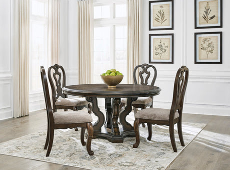 Dunkan Dark Cherry Table + 4 Chair Set
