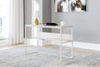 Deznee White Home Office Desk - Ella Furniture