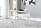Deznee White Home Office Desk - Ella Furniture