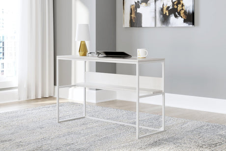Deznee White Home Office Desk - Ella Furniture