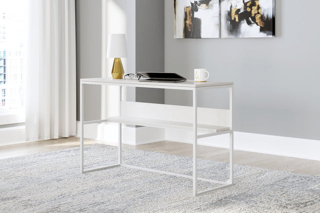 Deznee White Home Office Desk - Ella Furniture