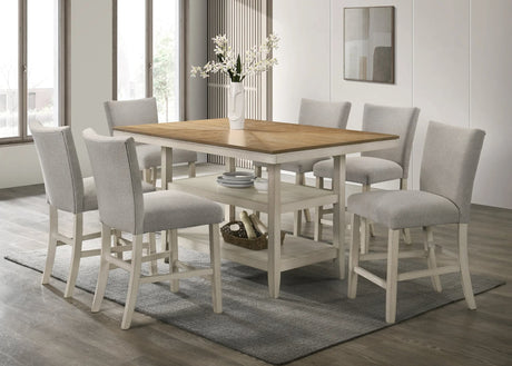 Marton Light Gray Counter Height Table & 6 Chairs