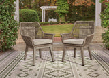 Beach Front Beige Arm Chair With Cushion (Set Of 2) - Ella Furniture