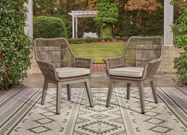 Beach Front Beige Arm Chair With Cushion (Set Of 2) - Ella Furniture
