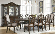 Divine Dark Cherry Pedestal Table + 6 Chairs
