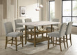 Lola Gray Genuine Marble Counter Height Table + 6 Chairs