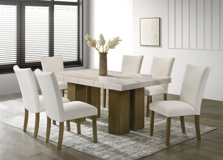 Capri Genuine Marble Table + 6 Chairs