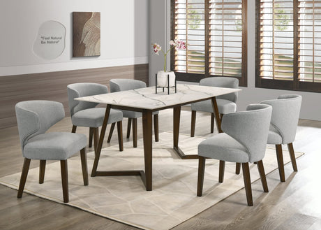 Cava Gray Dining Table + 6 Chair Set
