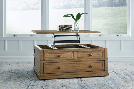 Tomiris Brown Lift Top Cocktail Table