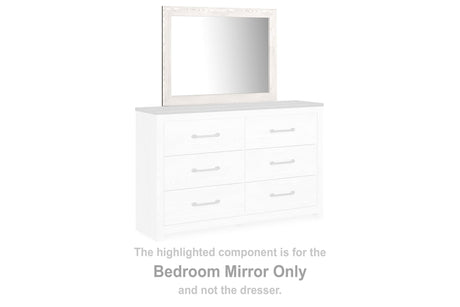 Gerridan White/Gray Bedroom Mirror - Ella Furniture
