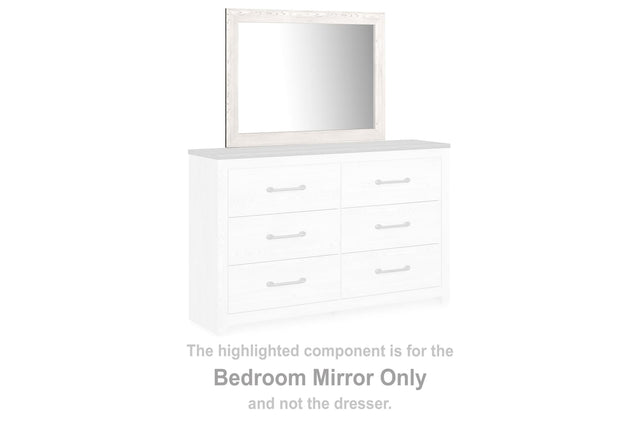 Gerridan White/Gray Bedroom Mirror - Ella Furniture
