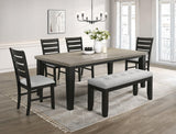Bardstown Light Gray Upholstered Tufted Dining Room Set