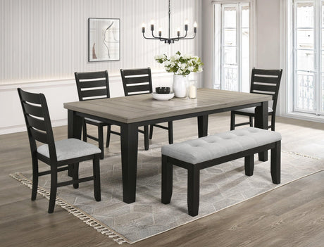 Bardstown Light Gray Upholstered Tufted Dining Room Set