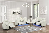 Stefano White 3-Piece Reclining Set
