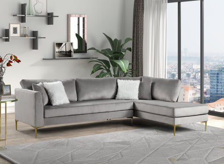 Catalina Silver Velvet Sectional