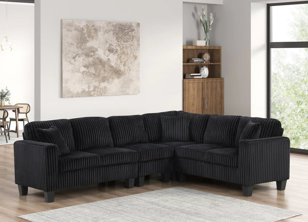 Logan Onyx Cords Reversible Sectional