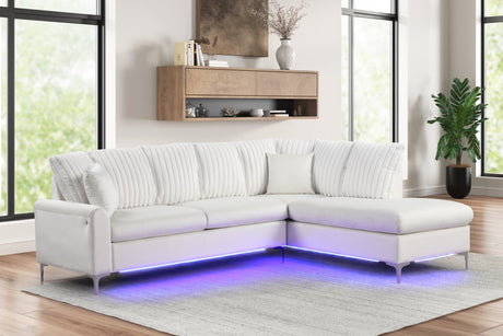 Candy Beige Sectional w LED