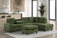 Heights Green Reversible Sectional + Ottoman