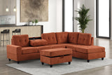 Heights Orange Reversible Sectional + Ottoman