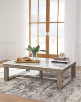 Loyaska Brown/ivory Coffee Table - Ella Furniture