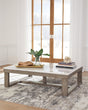 Loyaska Brown/ivory Coffee Table - Ella Furniture